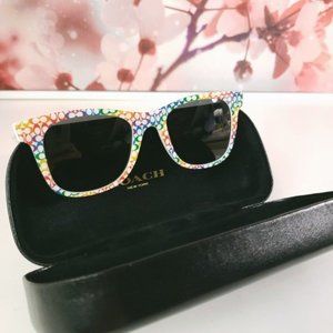 Coach Rainbow Square Sunglasses Limited Edition Summer Pride NEW with Case